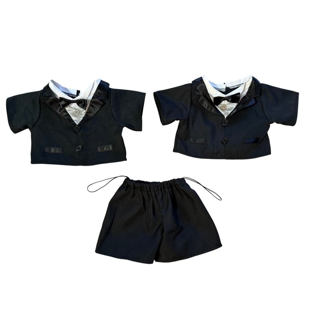 Build a Bear Workshop Black Tuxedo Outfit Hole in Pants for a Tail X2 Jackets